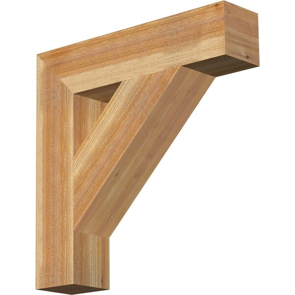 Ekena Millwork Traditional Block Rough Sawn Bracket, Western Red Cedar, 6"W x 28"D x 28"H BKT06X28X28TRA05RWR - main